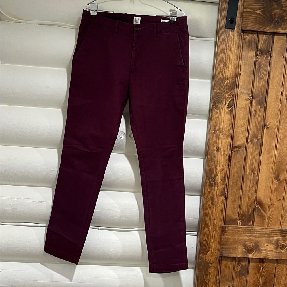 GAP Deep Berry Front-Button Pants